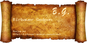 Birbauer Gedeon névjegykártya